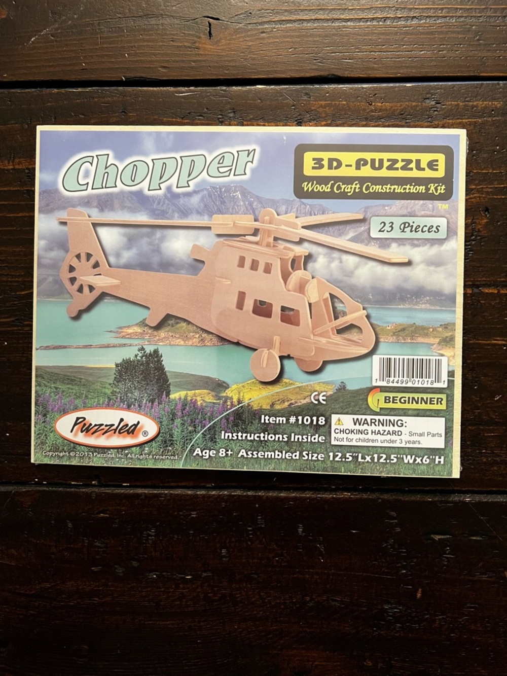 Chopper 3D Wood Puzzle Kit from Puzzled (23 Pieces)